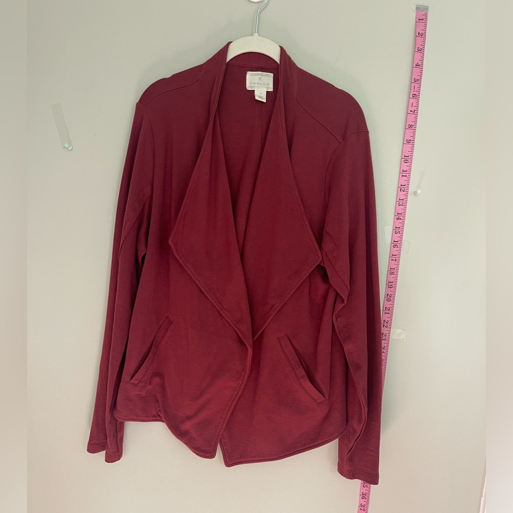 Caslon Deep Red/Maroon Open Front Cardigan